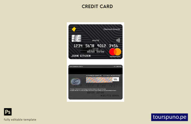 lista para imprimir plantilla de mastercard del banco de la Commonwealth de Aust
